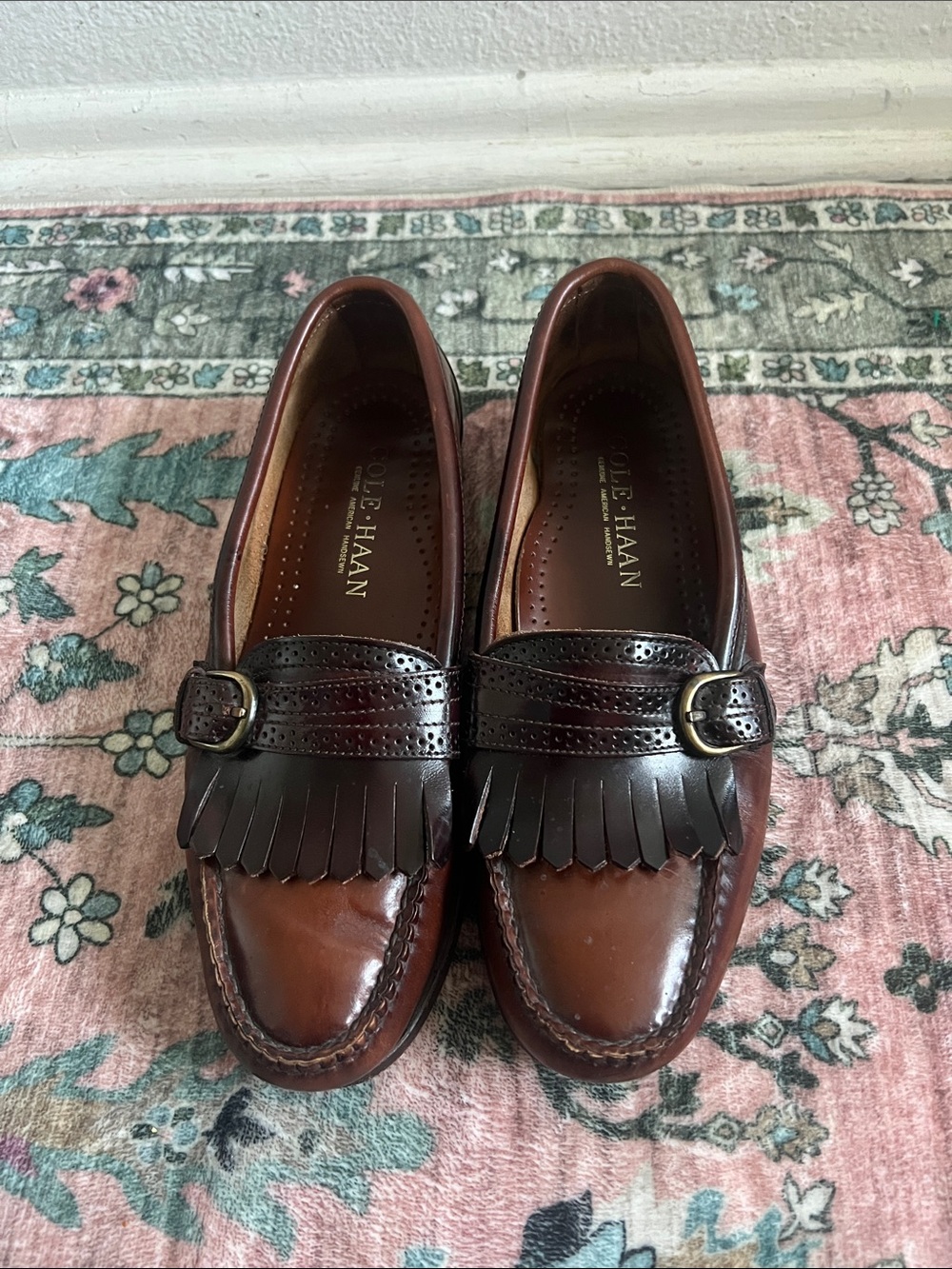 Vintage Cole Haan Mens Loafer Cordovan Kiltie Monk